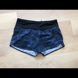LULUEMON Navy Run Speed Shorts Size 6